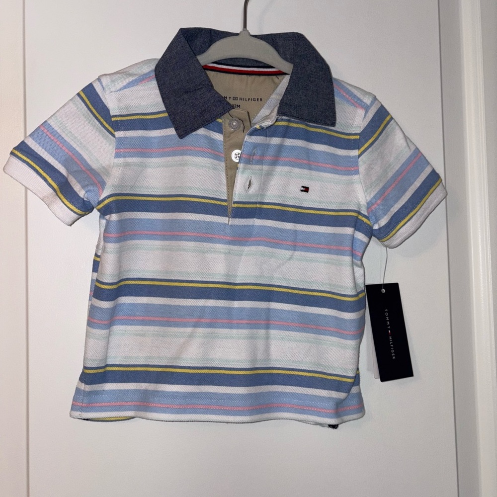 Tommy Hilfiger Kids Polo Shirt - Blue, White, Yellow, Pink